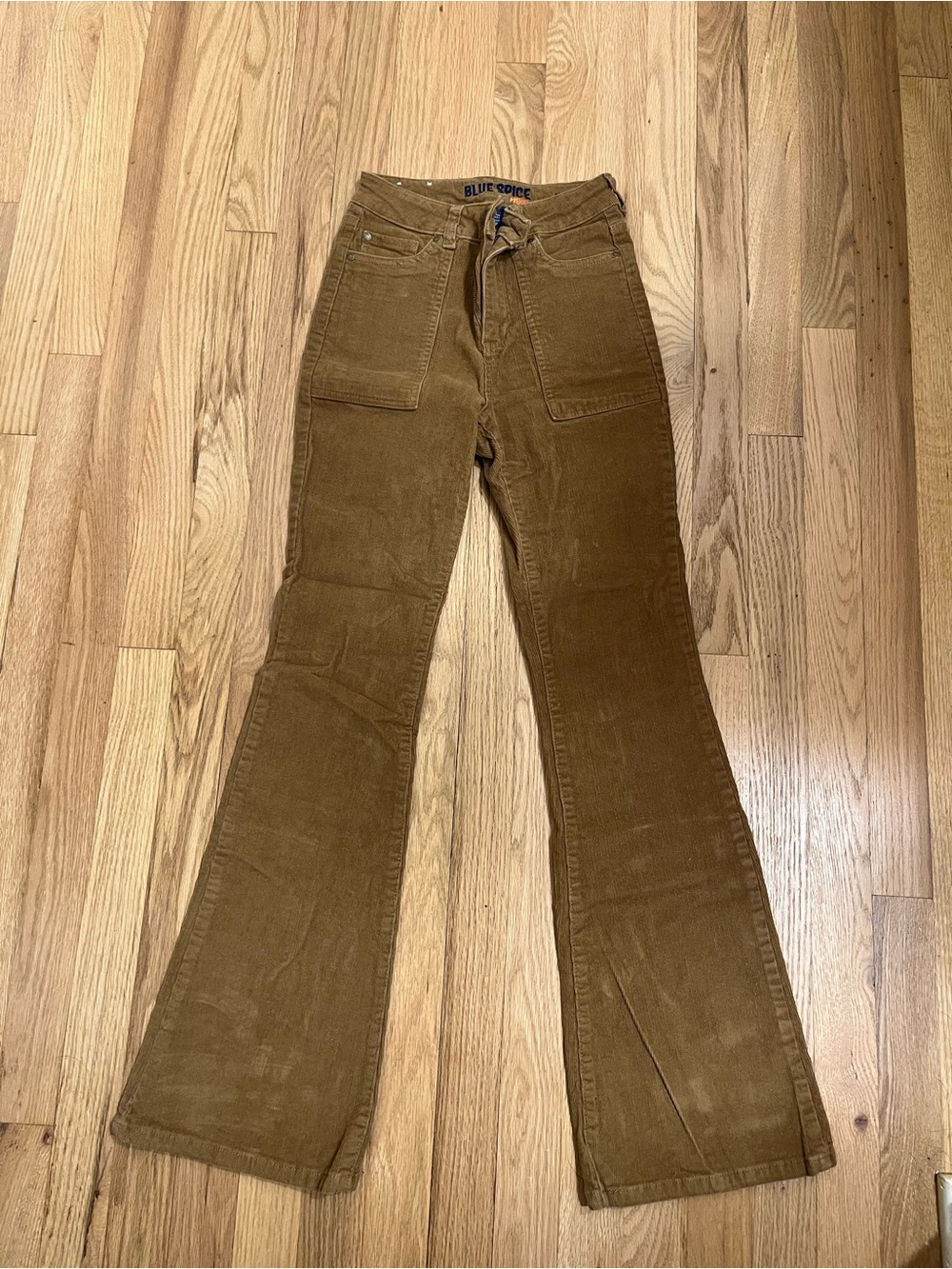 Blue Spice Corduroy Flare Pants in Camel Brown